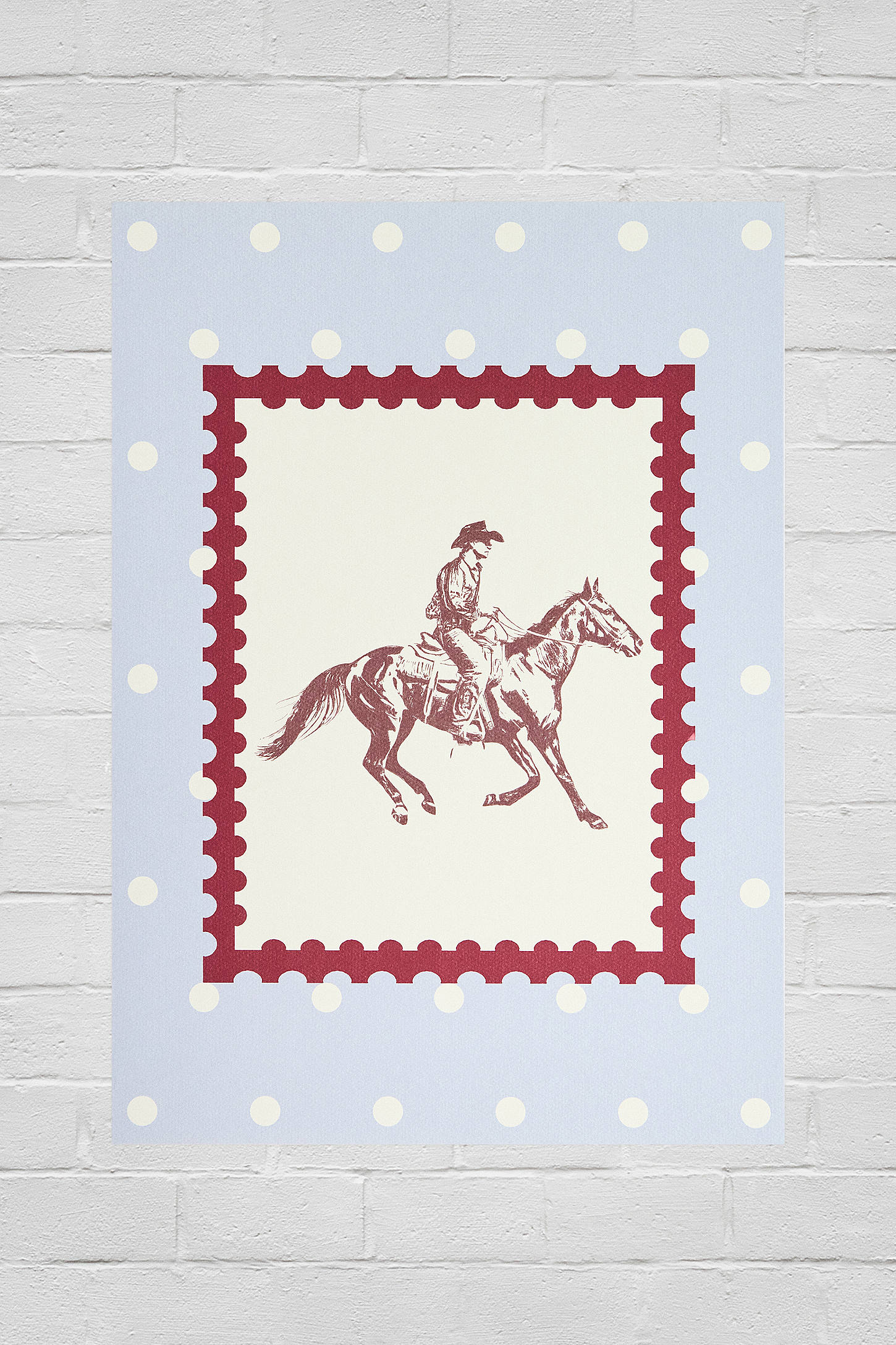 Western Rodeo 30x40cm Wall Art Print - Blue