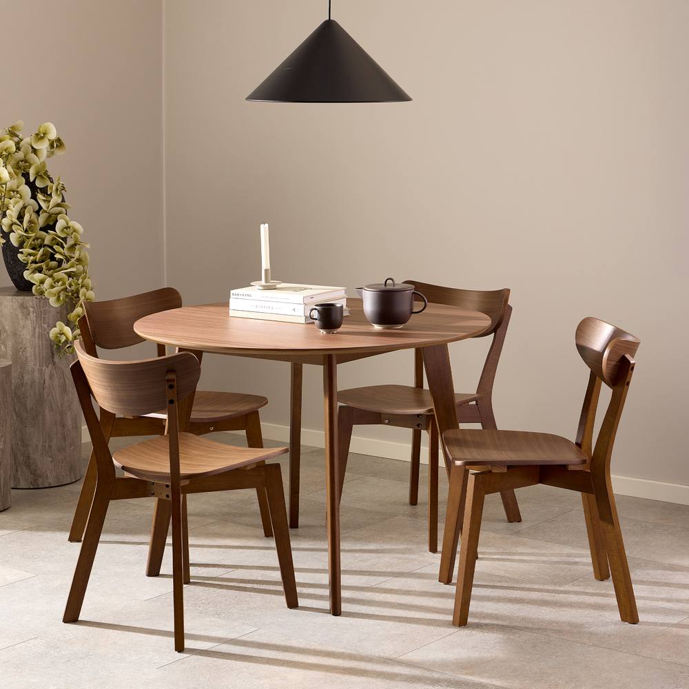 Furniture To Go Roxby Walnut Table 105x76cm with 4 Roxby Walnut Dining Chairs
