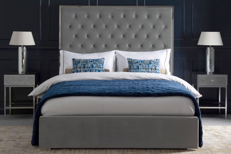 Lavinia Storage Bed - Platinum Grey