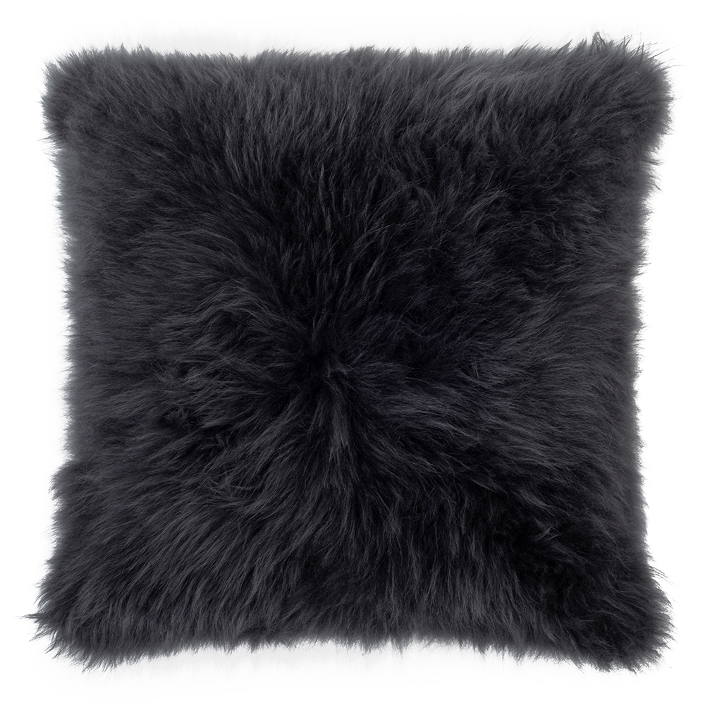 The Organic Sheep Cashmere Sheepskin Cushion Charcoal