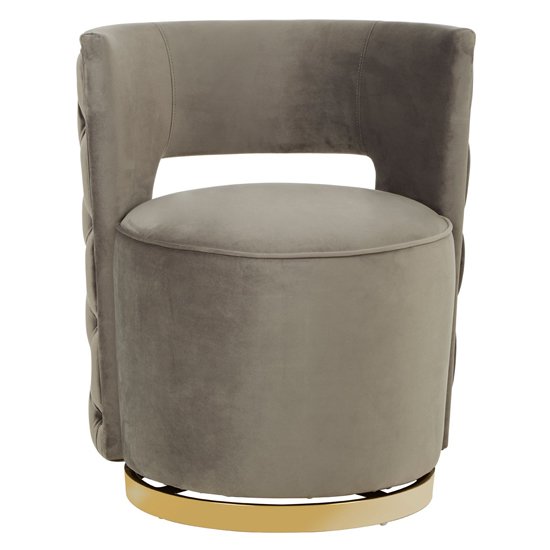 Algol Velvet Bedrom Chair In Grey