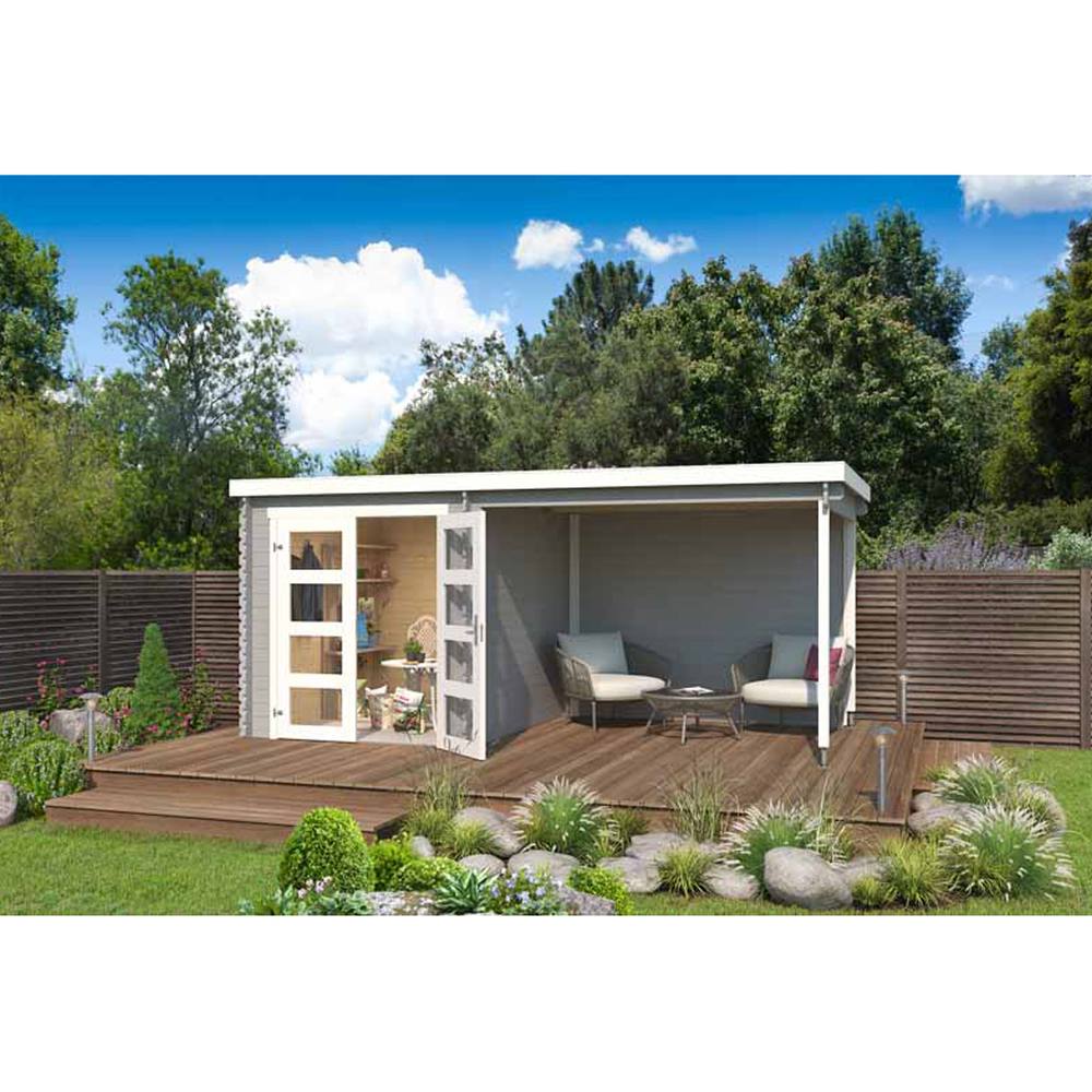 Lasita Maja Ltd Long Beach-Log Cabin, Garden Room, Home Office L492.2xW254.9xH216.6 cm in Light Tan 3