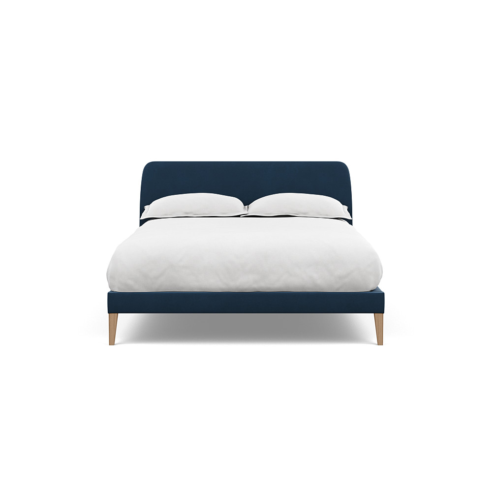 Heal's Wallis Bedstead Double Smart Velvet Pacific Tinted Ash