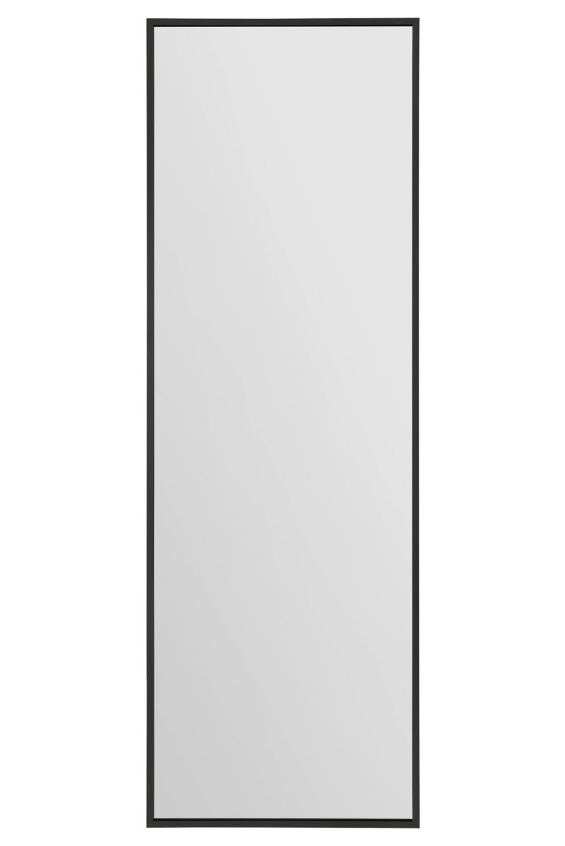 MirrorOutlet Black Aluminium Edged Wall Leaner Mirror 47" X 16" (120 X 40CM)