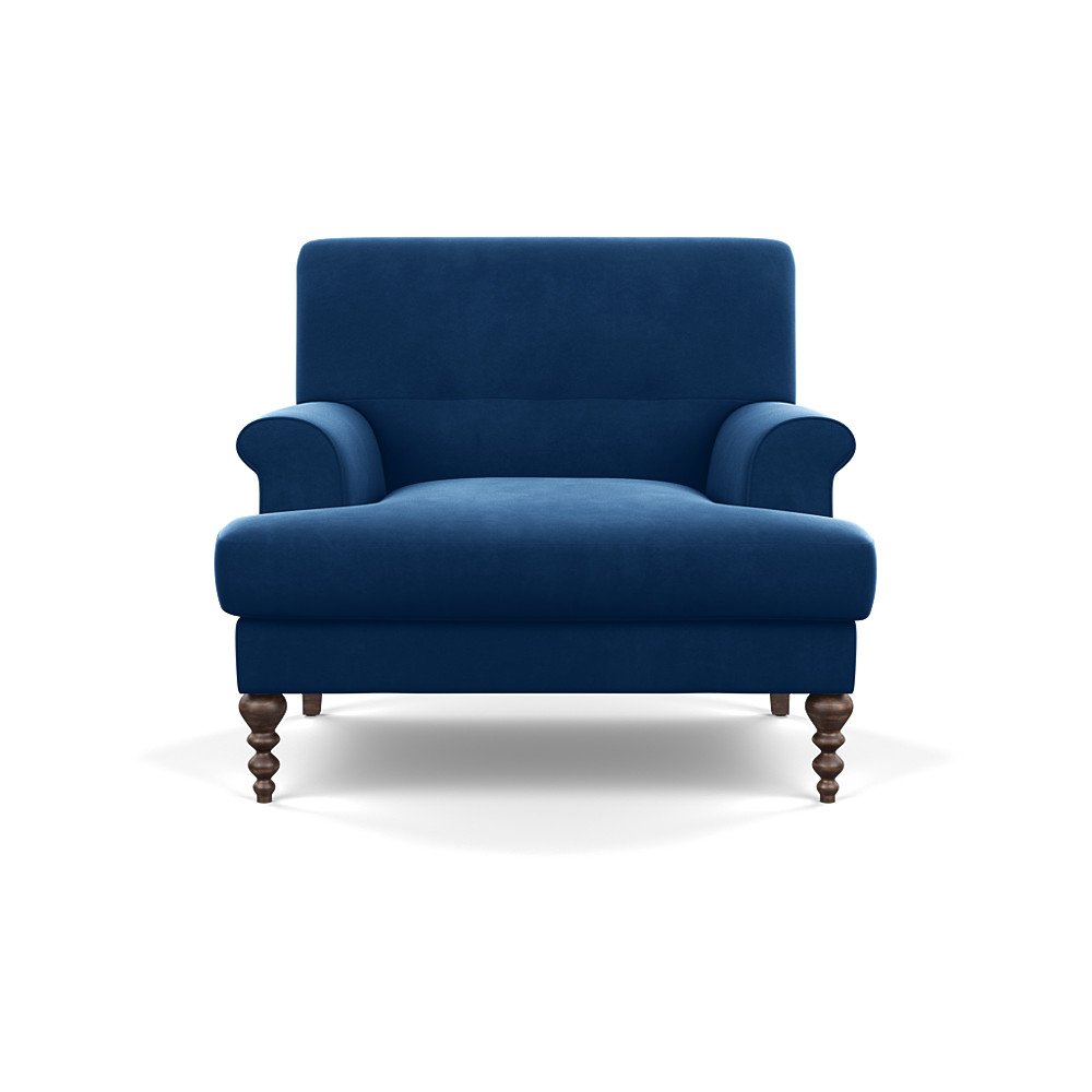 SCP Oscar Formal Armchair Velvet Petrol Walnut Feet