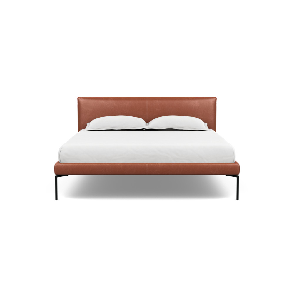 Heal's Matera Bedstead King Leather Stonewash Light Brown 274