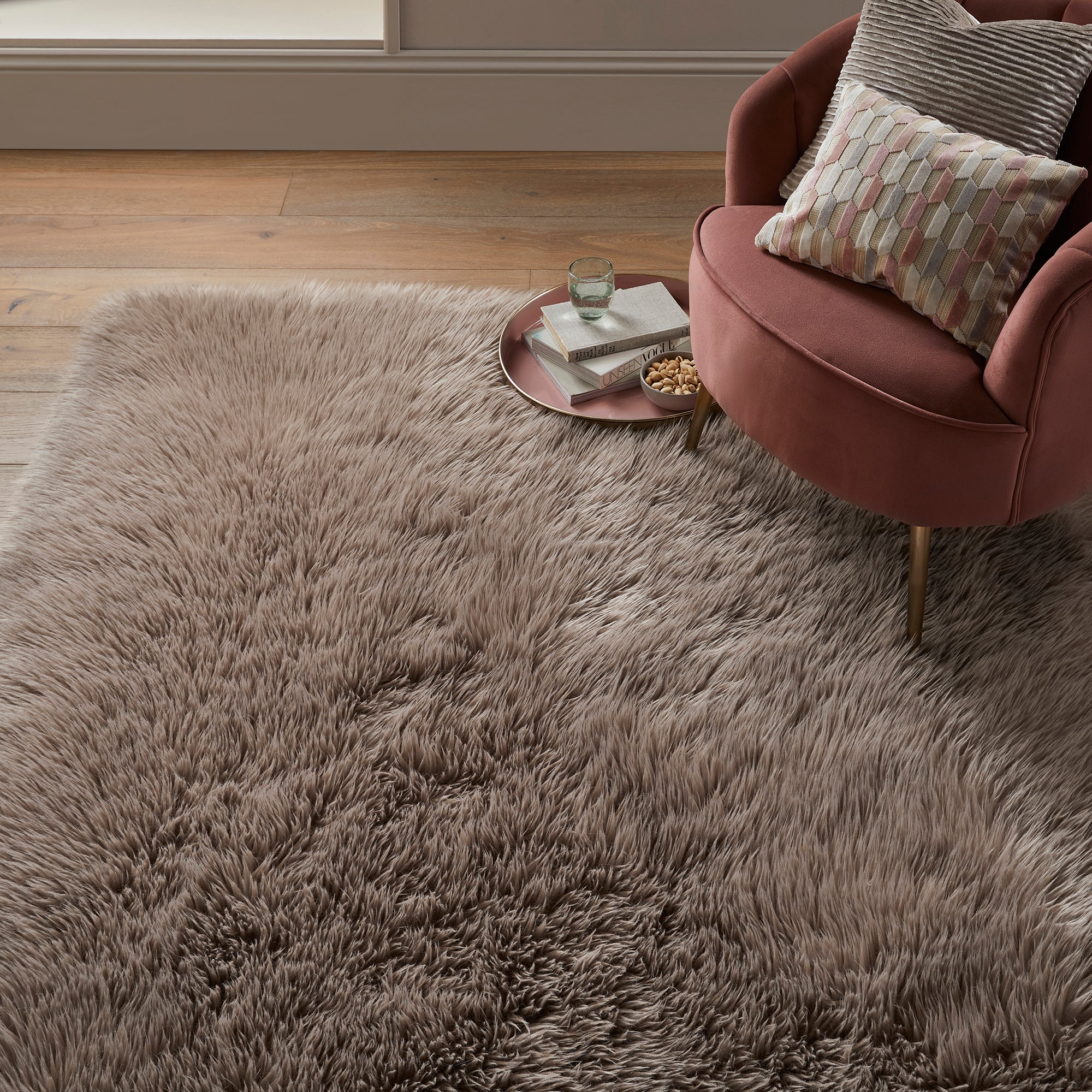 Luxe Faux Sheepskin Rug Luxe Natural
