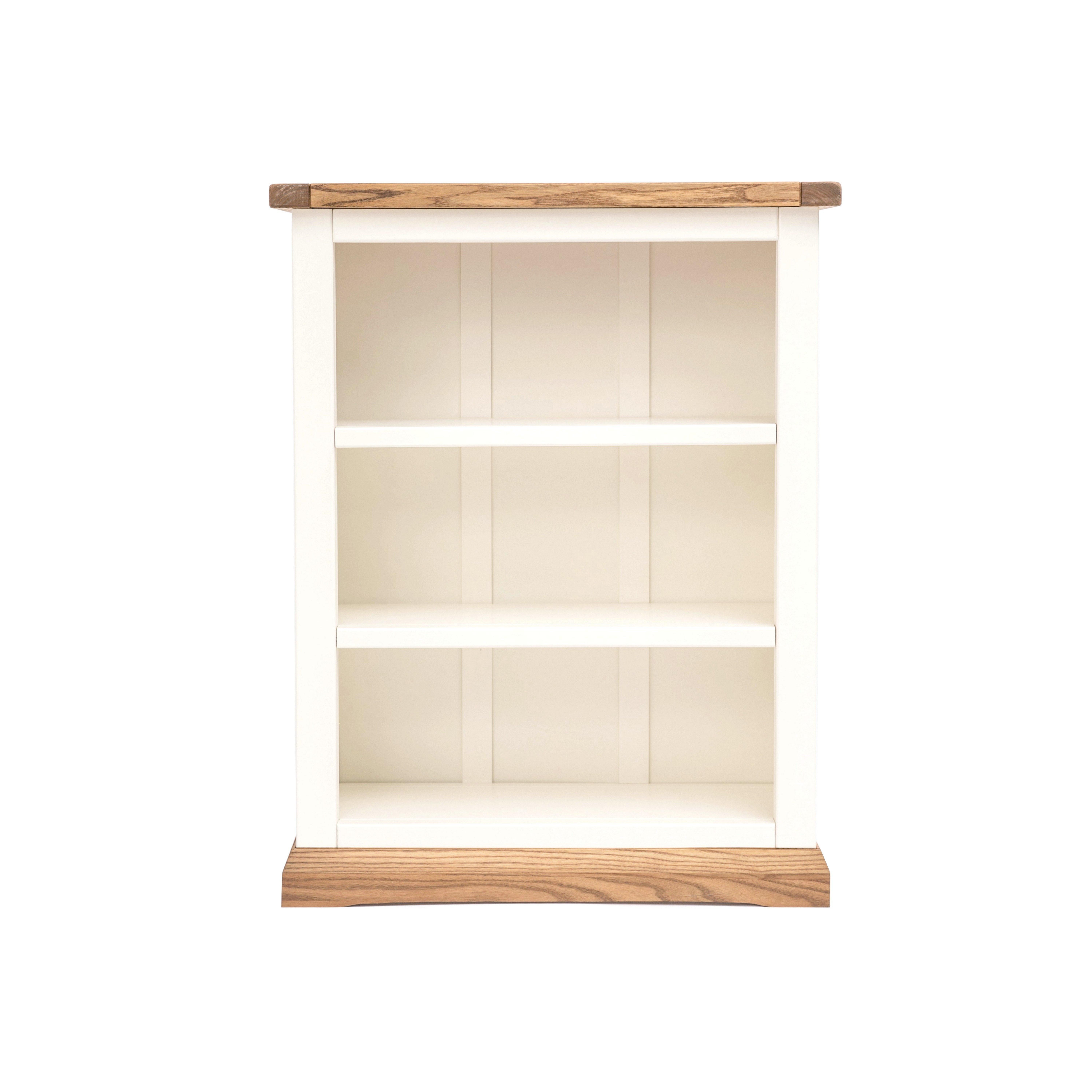 Cabinet Bits Bookcase with Plinth 90x70x25cm in Off-White