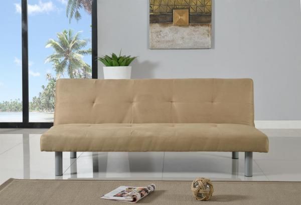 Comfy Living Ltd Faux Suede 3 Seater Fabric Sofa Bed in Brown