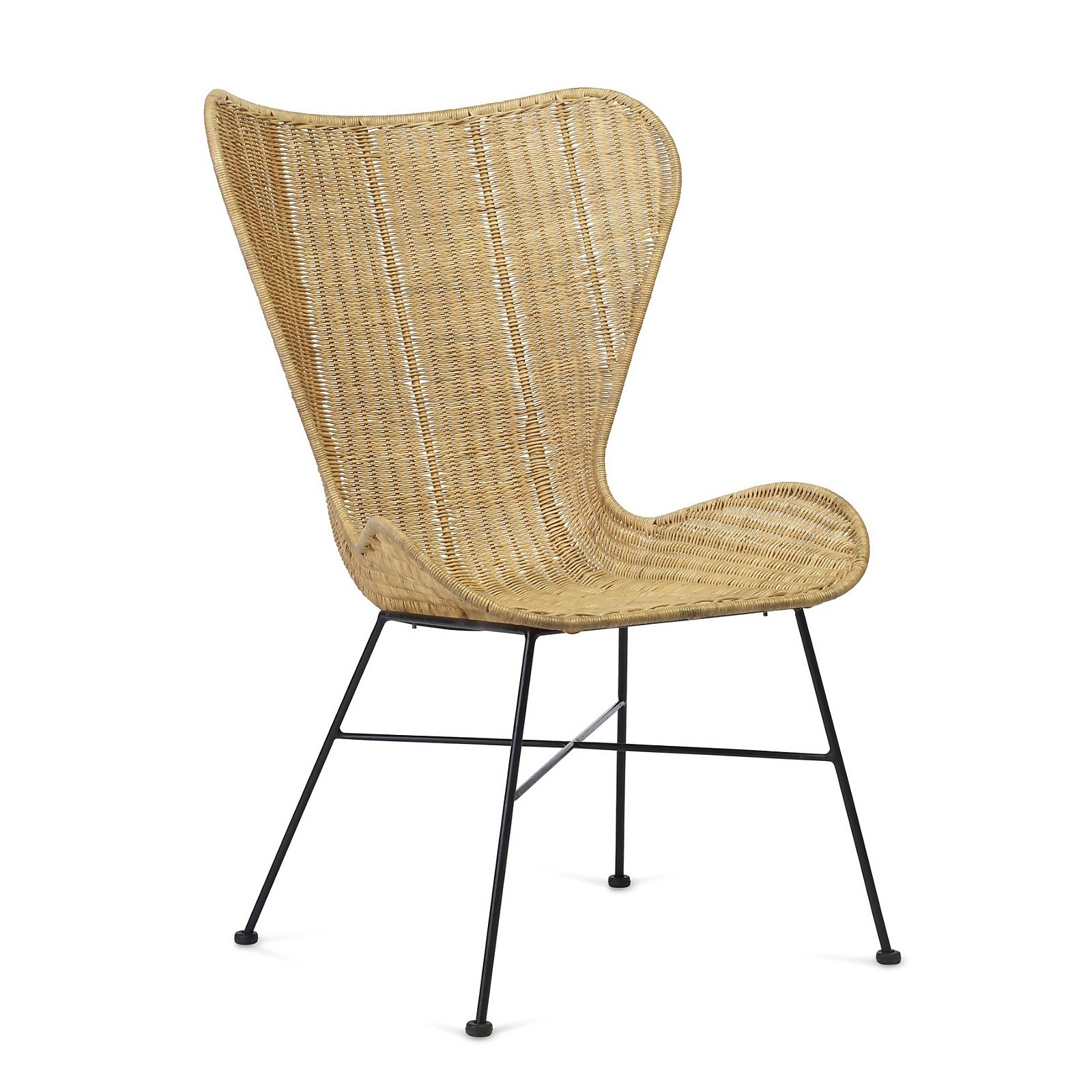 Porto Wicker Wing Chair in Natural