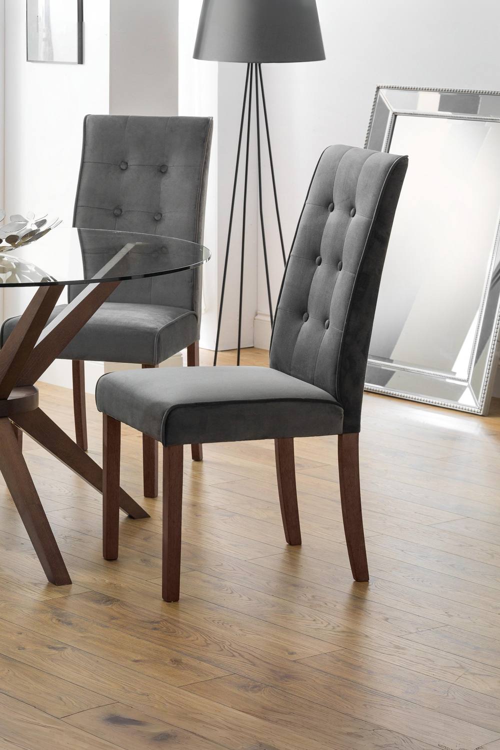 Julian Bowen Madrid Upholstered Dining Chair (Set of 2) in Grey