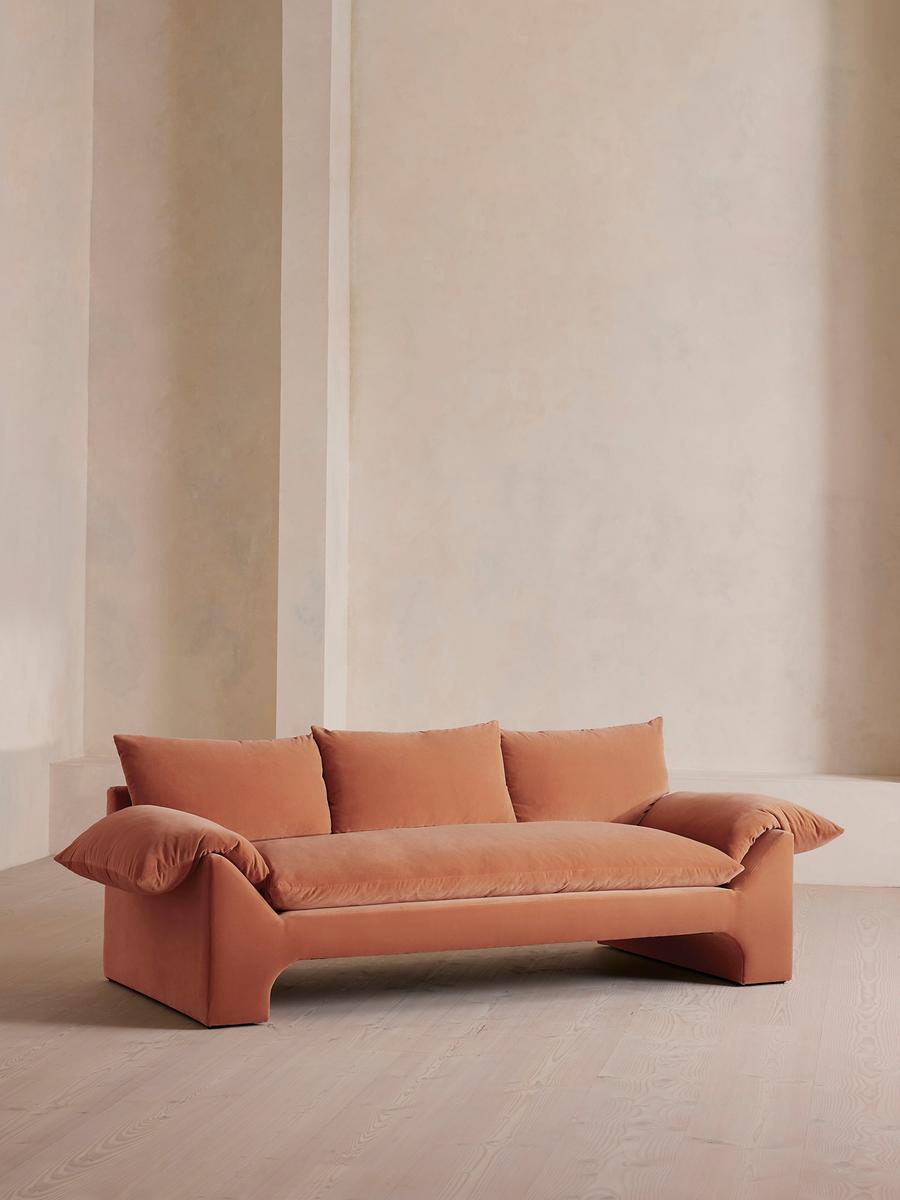 Wyatt Three Seater Sofa, Velvet, Antique Rose
