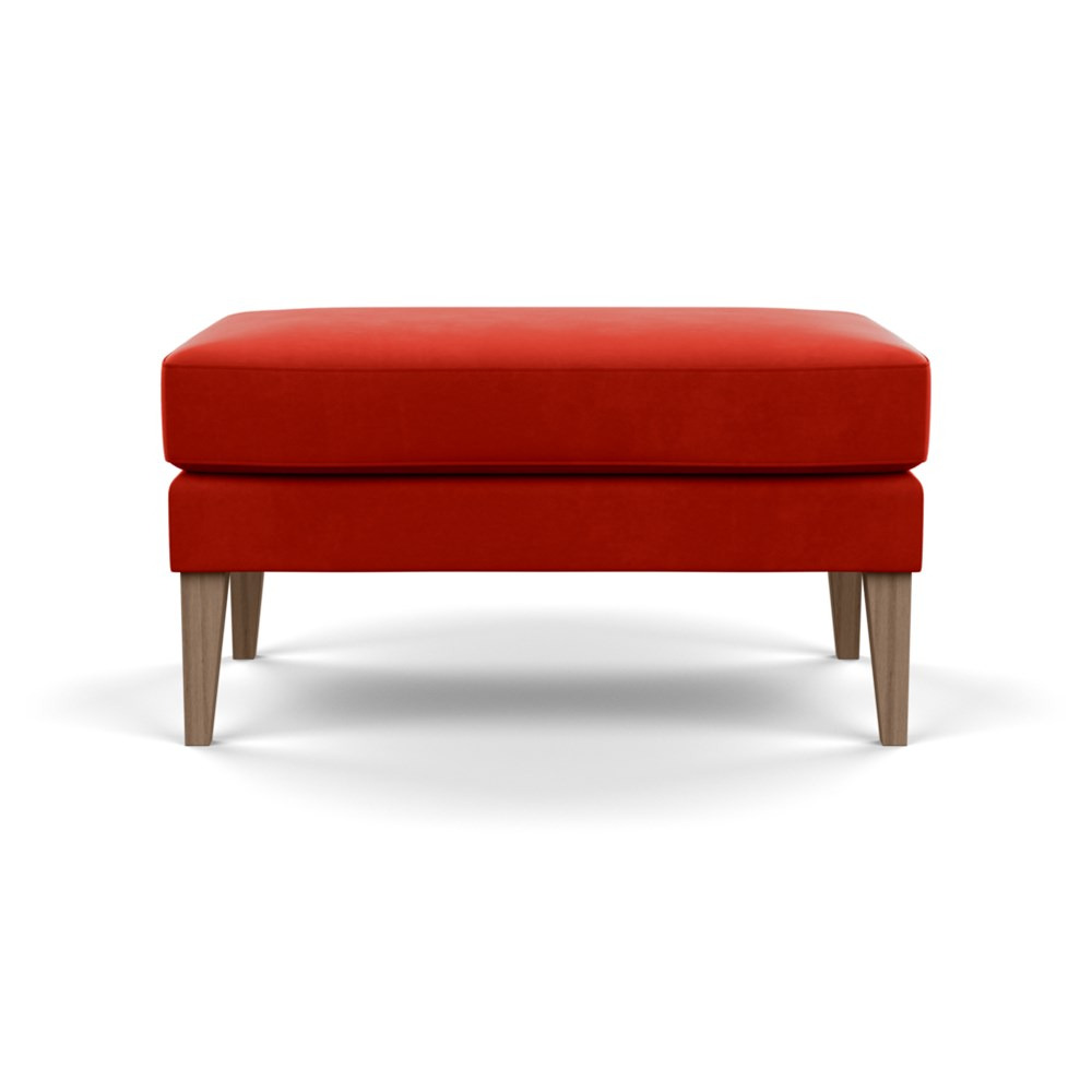 Heal's Richmond Ottoman Varese Velvet Terracotta Walnut