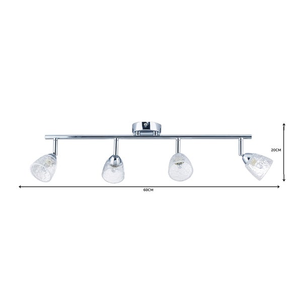 Balston 4 Light Glass Semi Flush Spotlight Bar 6