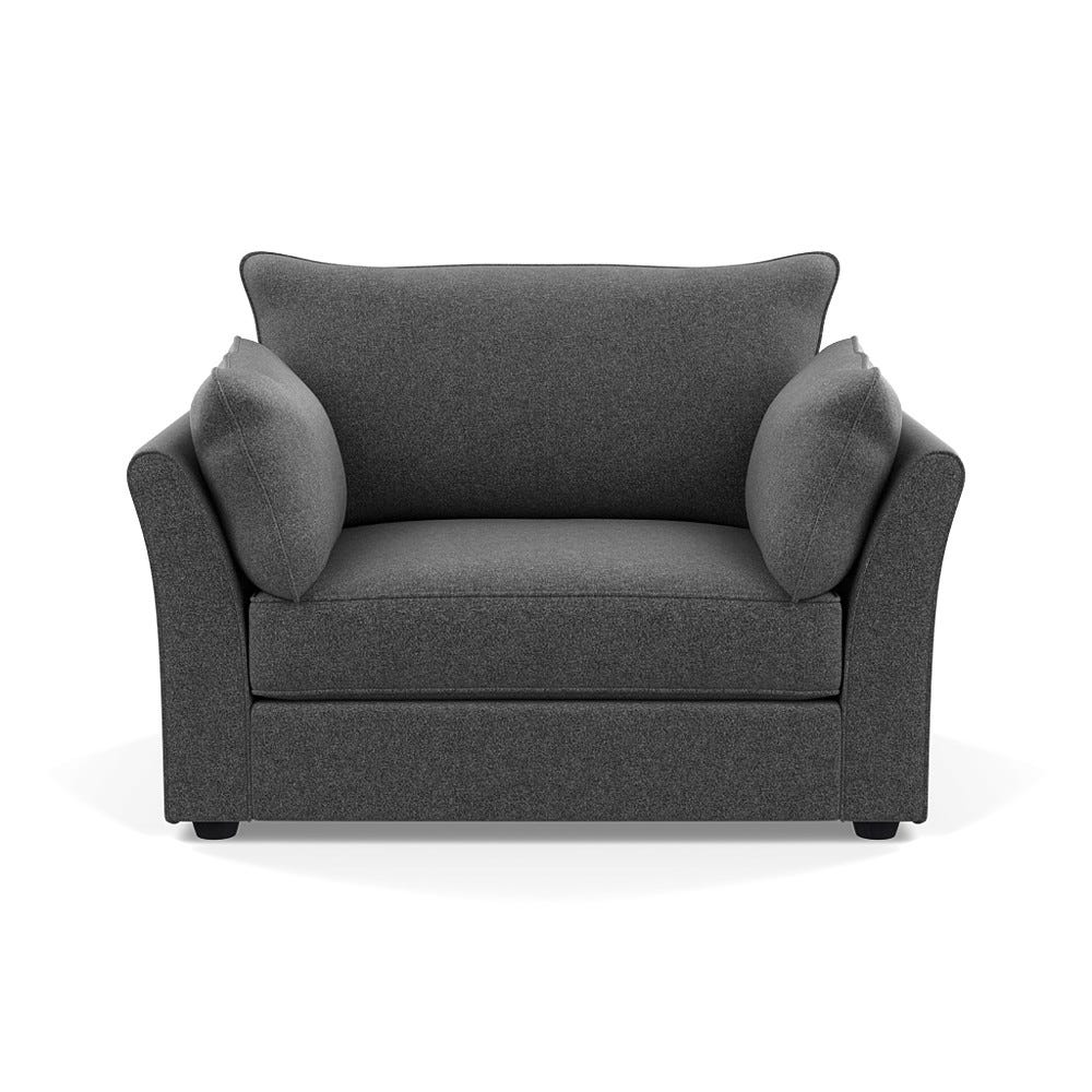 Heal's Tailor Loveseat Melton Wool Granite Black Beech Feet