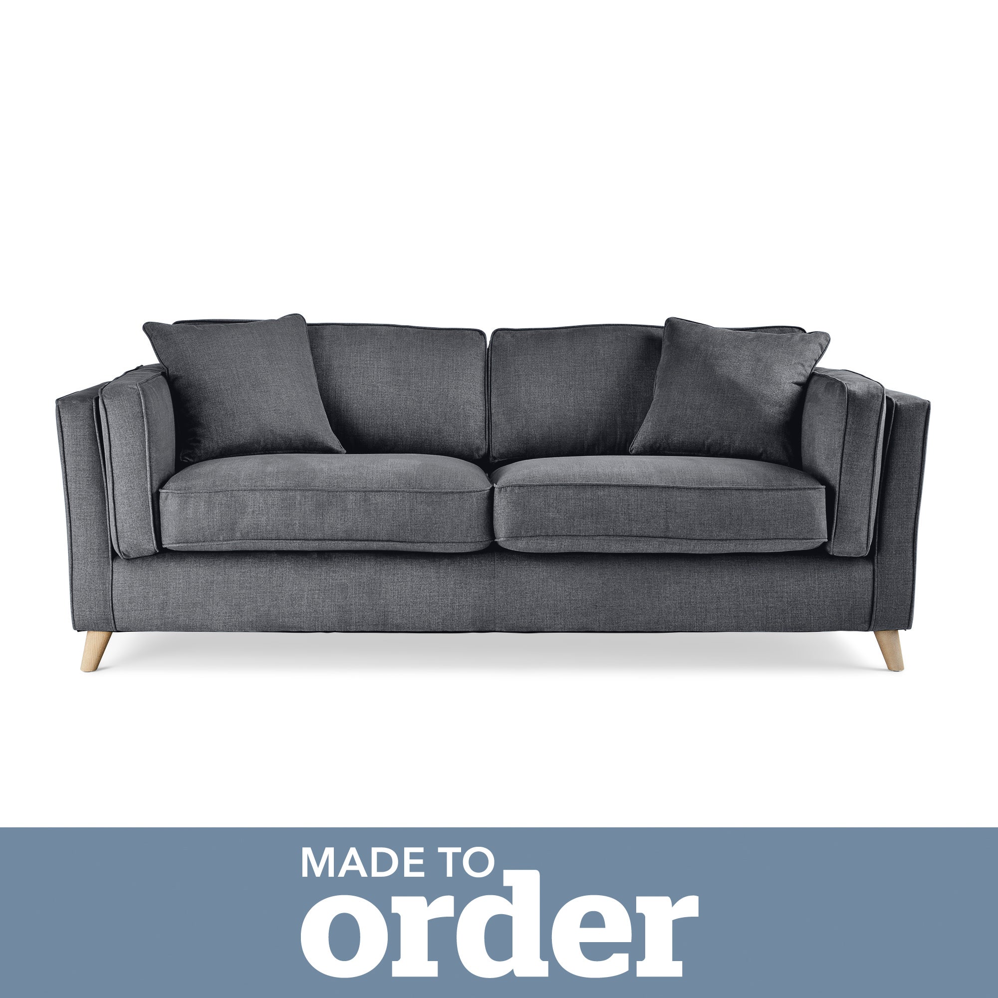 Arabella 3 Seater Sofa Brushed Plain Fabric Brushed Plain Pewter