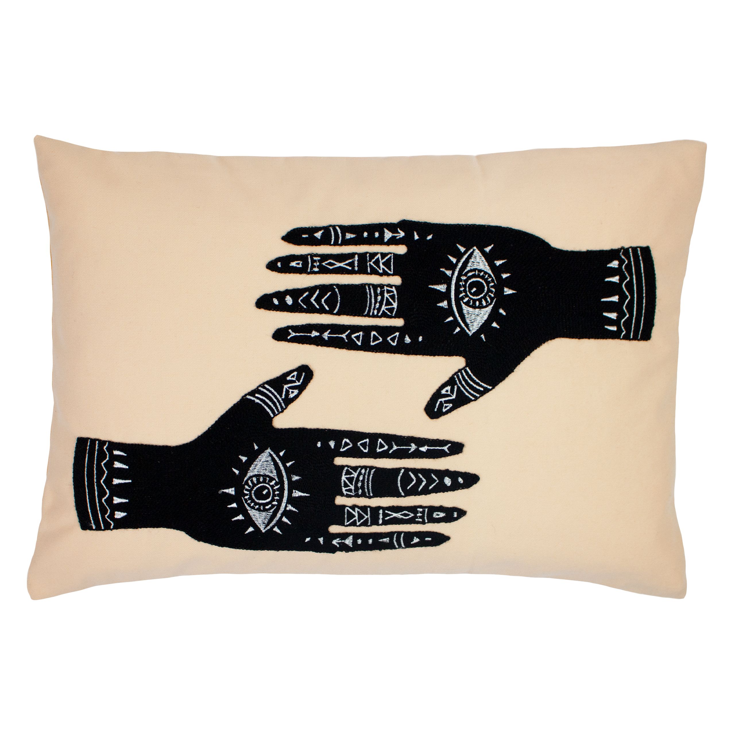 Furn Ashram Hands Abstract Print Cushion in Light Pink