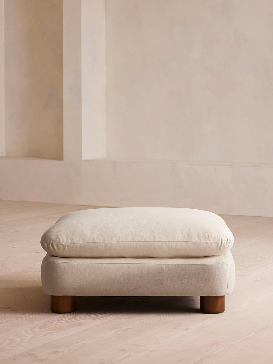Vivienne Ottoman, Linen, Bisque