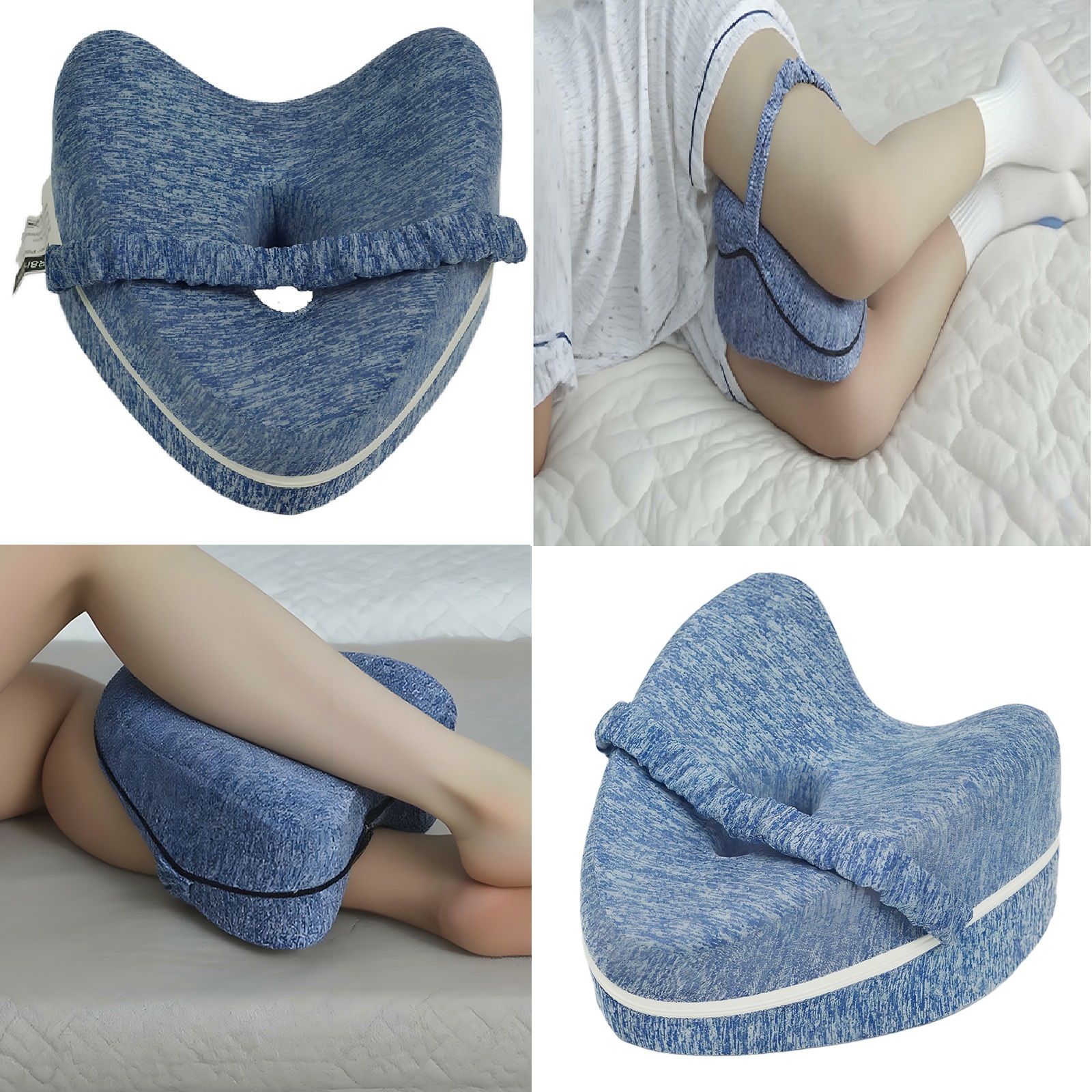 Gr8 Home Memory Foam Leg Support Side Sleeping Pillow in Blue