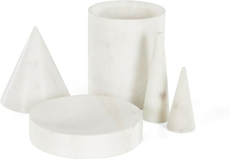 Iris Dressing Table Storage Set, White Marble