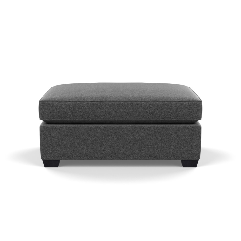 Heal's Torino Footstool Melton Wool Granite Black Feet