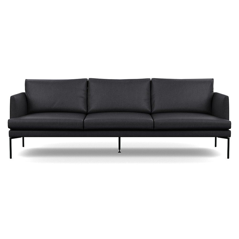 Heal's Matera 4 Seater Linea Leather 622 Black Feet