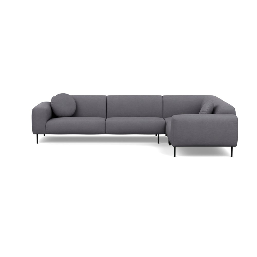 Heal's Luna Medium Right Hand Facing Corner Sofa Tundra Texture Pewter Black