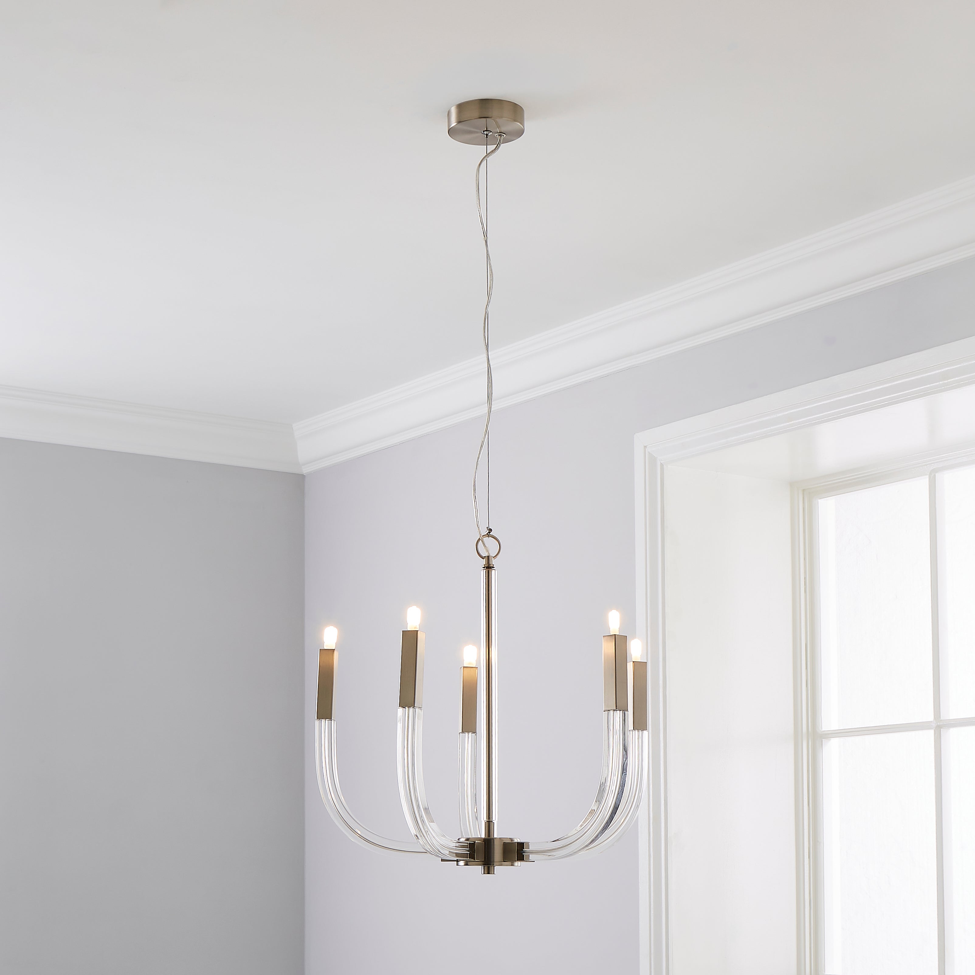 Hotel Finley 5 Light Ceiling Fitting Silver
