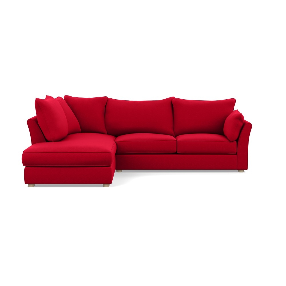Heal's Tailor Left Hand Facing Corner Sofa Melton Wool Red Oxide Natural Feet