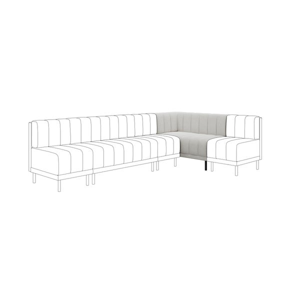 Amali Corner Dining Bench, Textured Weave