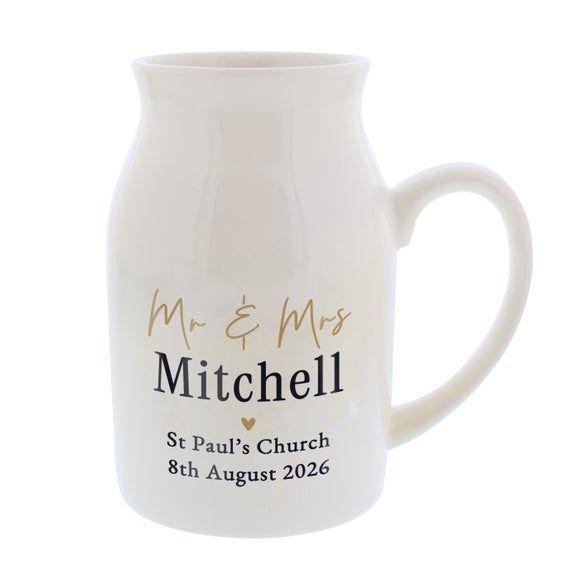 Personalised Mr and Mrs Jug Vase 4