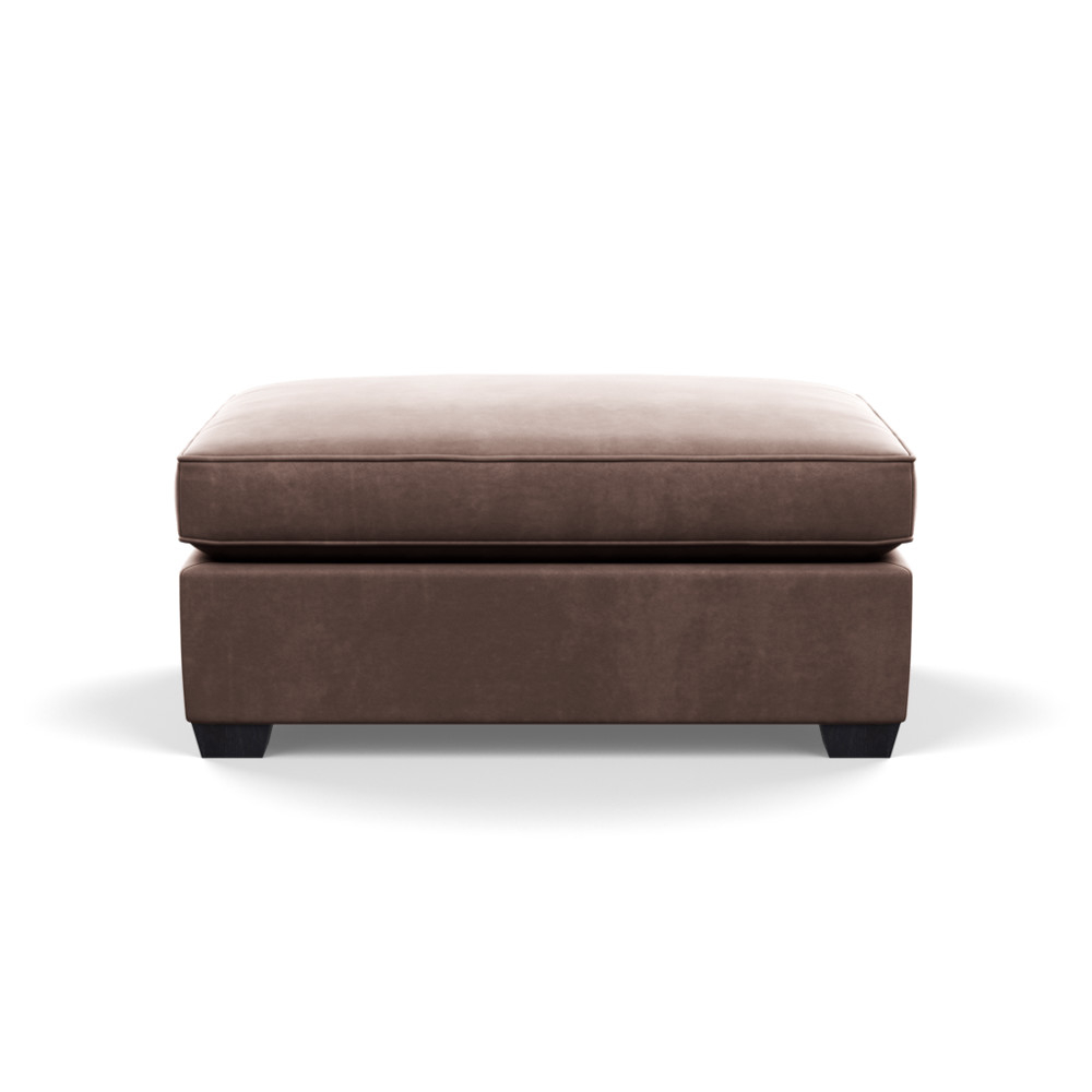Heal's Torino Footstool Velvet Mink Black Feet