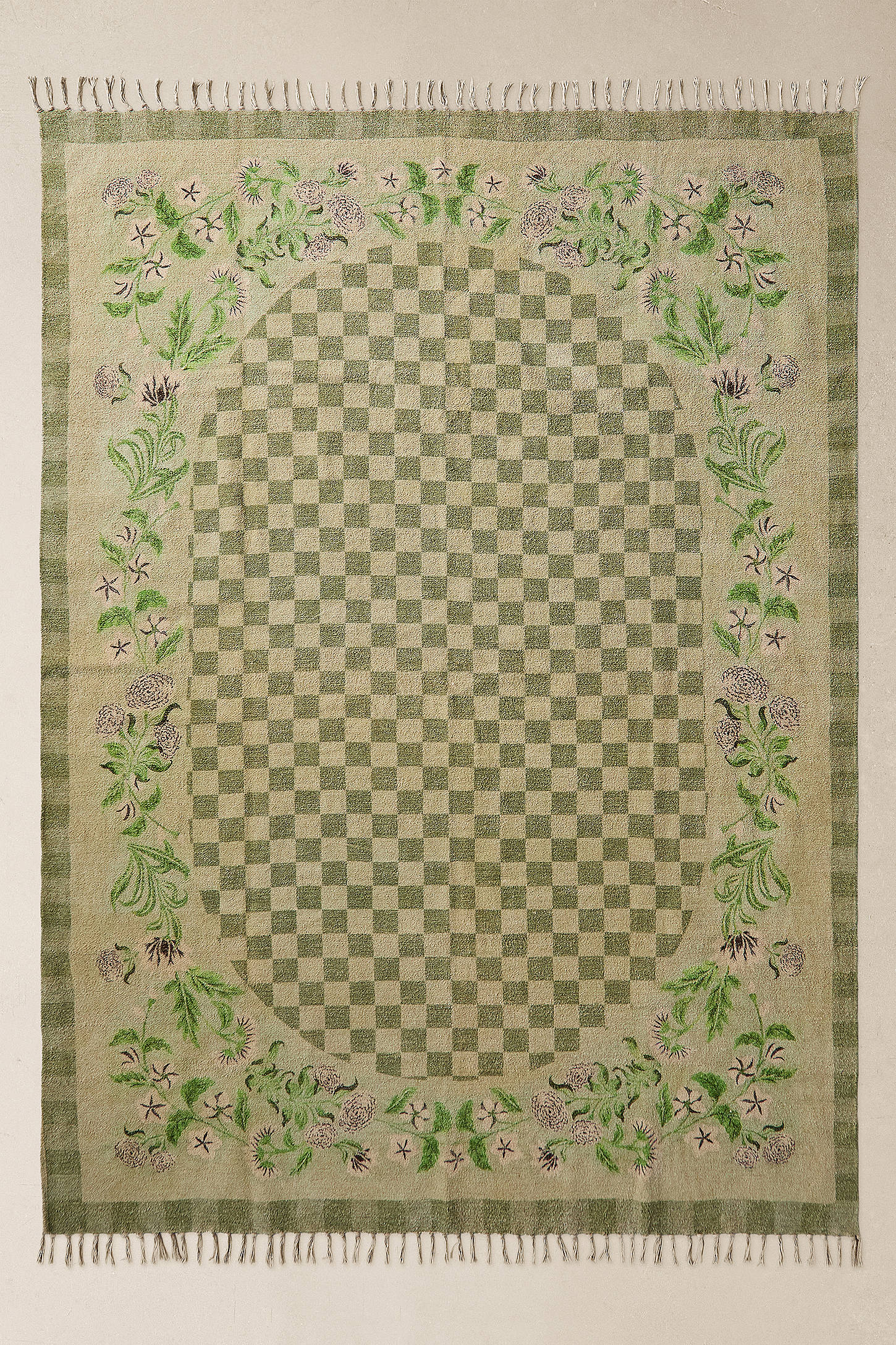 Devora Floral 5x7ft / 150x210cm Rug - Light Green