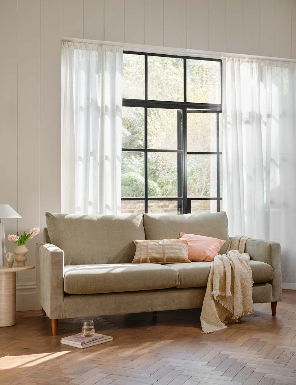 BARKER AND STONEHOUSE Todd Chenille 3 Seater Sofa Taupe