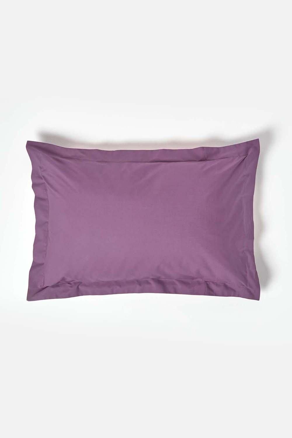 Homescapes Egyptian Cotton Oxford Pillowcase 200 TC, Standard Size in Grape