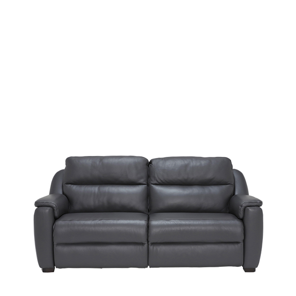 Strauss Grey Leather Recliner Sofa  - Barker & Stonehouse