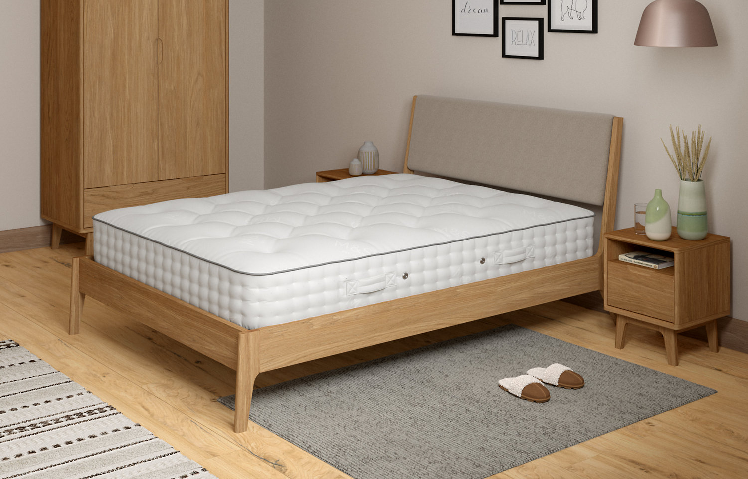 M&S Natural Wool 1500 Pocket Sprung Medium Mattress