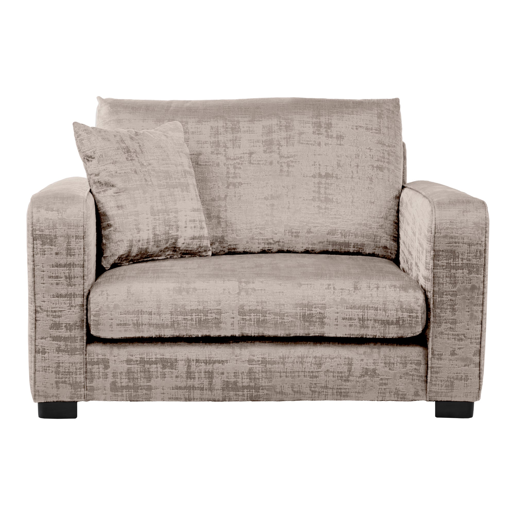 Carson Distressed Velvet Snuggle Chair Mink