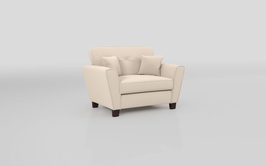 White Fabric Paisley Snuggle Chair