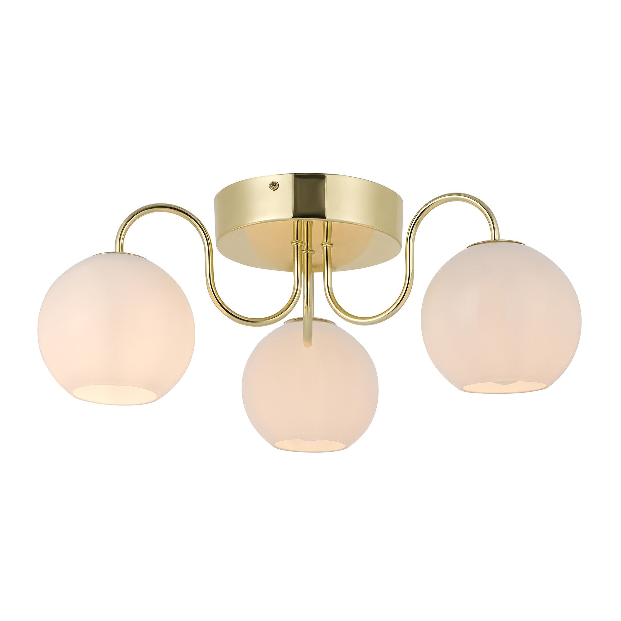 Nordlux Vintage Indoor Ceiling Light Brass Metal E14 Hand Blown Glass - Mains Powered, IP20 in Gold