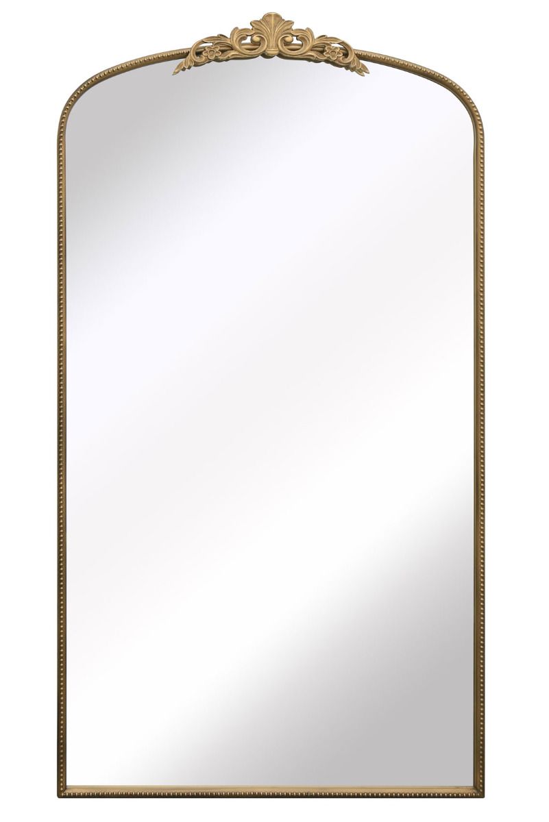 MirrorOutlet Gold Metal Framed Arched Wall Mirror 68" X 38" (174CM X 96CM) 3