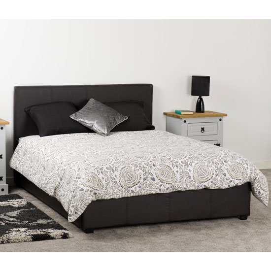 Prada Plus Faux Leather Storage King Size Bed In Brown