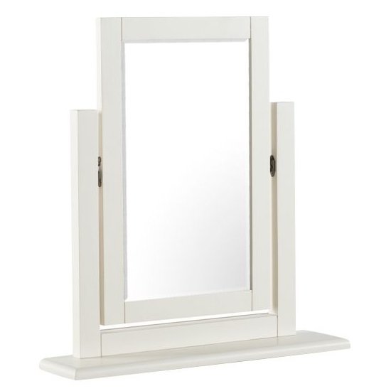 Alaya Vanity Mirror In Stone White Finish