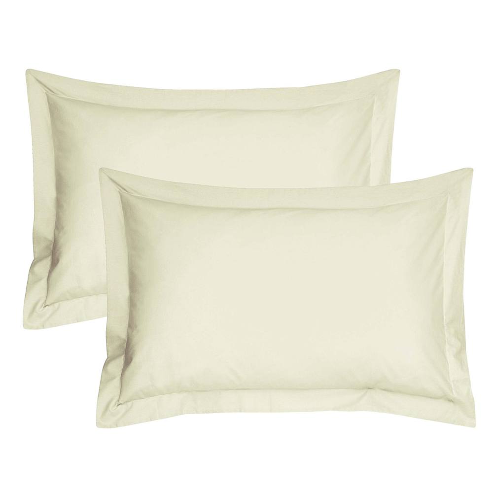Smart Living Polycotton Oxford Percale Pillowcase Pair Non Iron in Cream