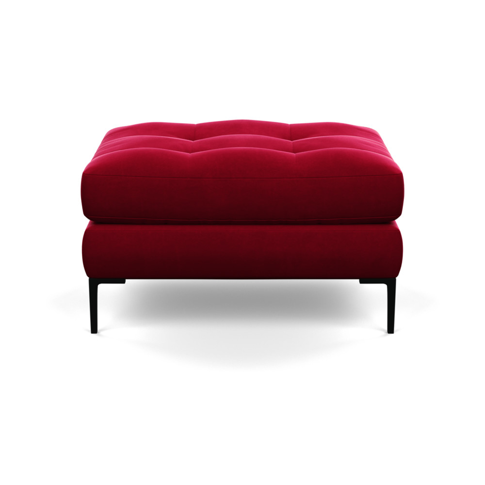 Heal's Eton Footstool Varese Velvet Mulberry Black Feet