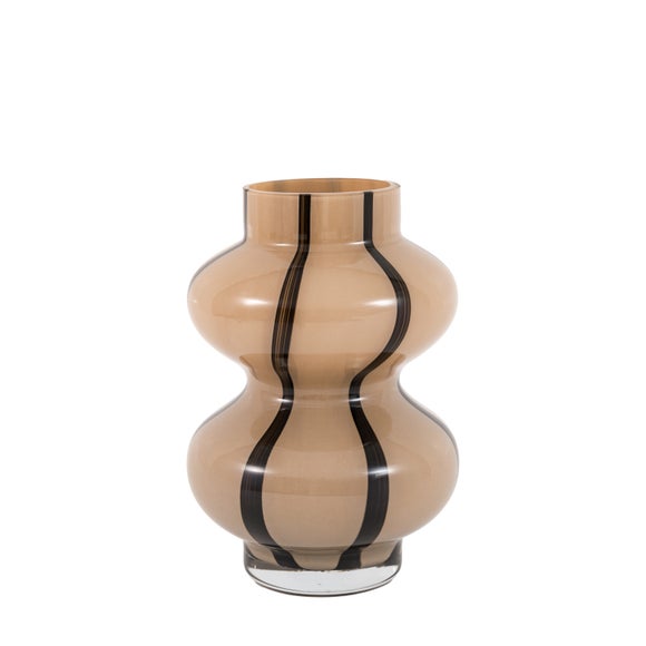 Cedar & Sage Forma Camel & Black Swirl Glass Vase 4