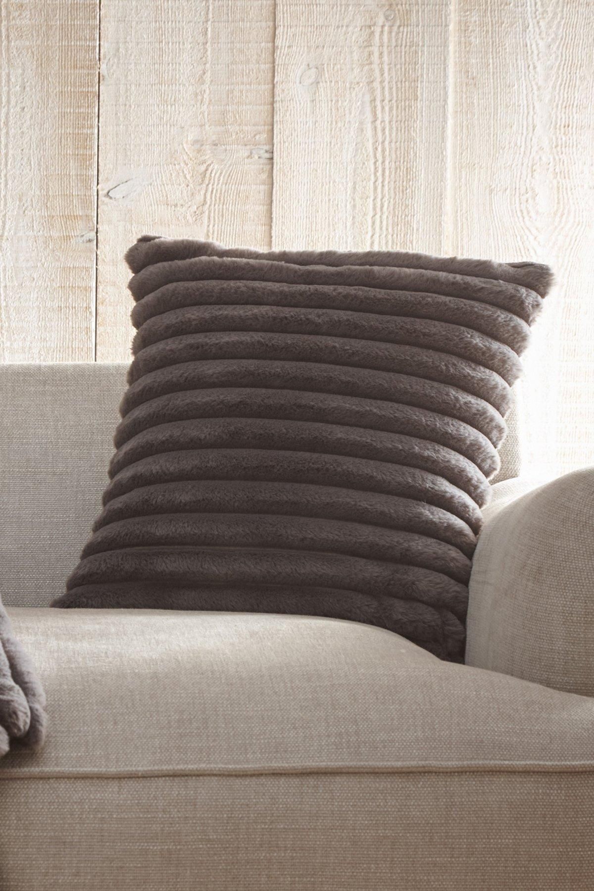 Appletree 'Morritz' Faux Fur Filled Cushion in Charcoal