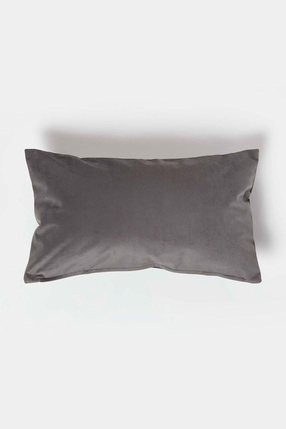Homescapes Luxury Soft Velvet Cushion in Grey