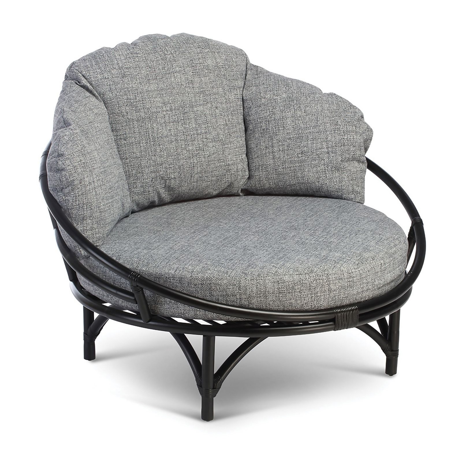 Snug Rattan Black Chair in Earth Grey