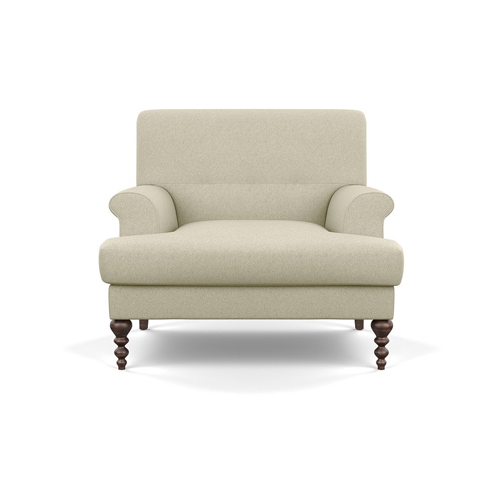 SCP Oscar Formal Armchair Cotton Grain Walnut Feet